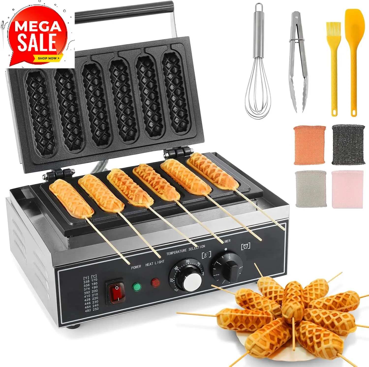 Corn Dog Stick - Machine à corn dogs 6 pièces,